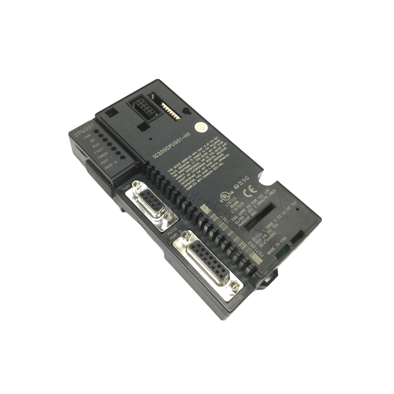 Figure 1: Front view of the GE IC200CHS025 industrial automation component showing its physical design and enclosure.