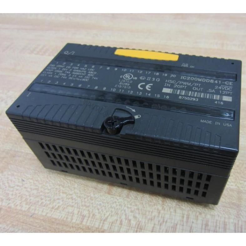 Figure 1: Front view of the GE IC200MDD841-AD industrial automation component showing its physical design and enclosure.
