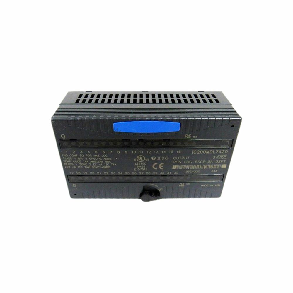 Figure 1: Front view of the GE IC200MDD845 industrial automation component showing its physical design and enclosure.