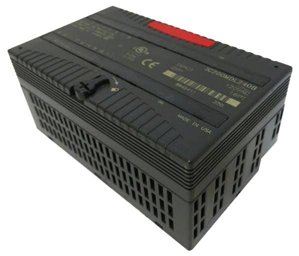 Figure 1: Front view of the GE IC200MDL845G industrial automation component showing its physical design and enclosure.