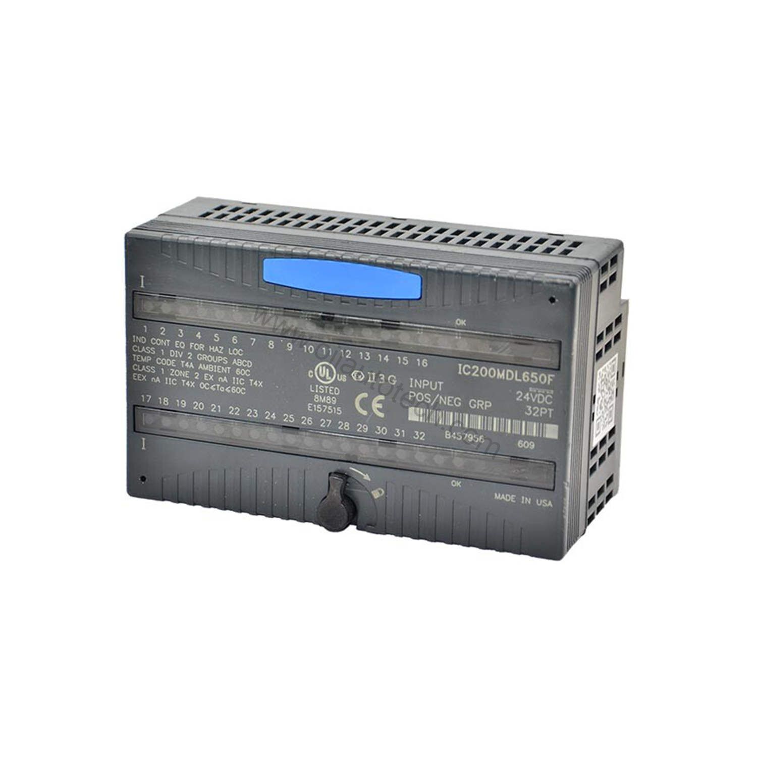 Figure 1: Front view of the GE IC200MDL650 industrial automation component showing its physical design and enclosure.