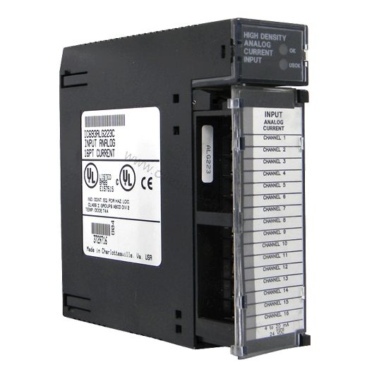 Figure 1: Front view of the GE IC693ALG223 industrial automation component showing its physical design and enclosure.