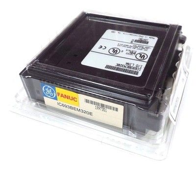 Figure 1: Front view of the GE IC693BEM320E industrial automation component showing its physical design and enclosure.