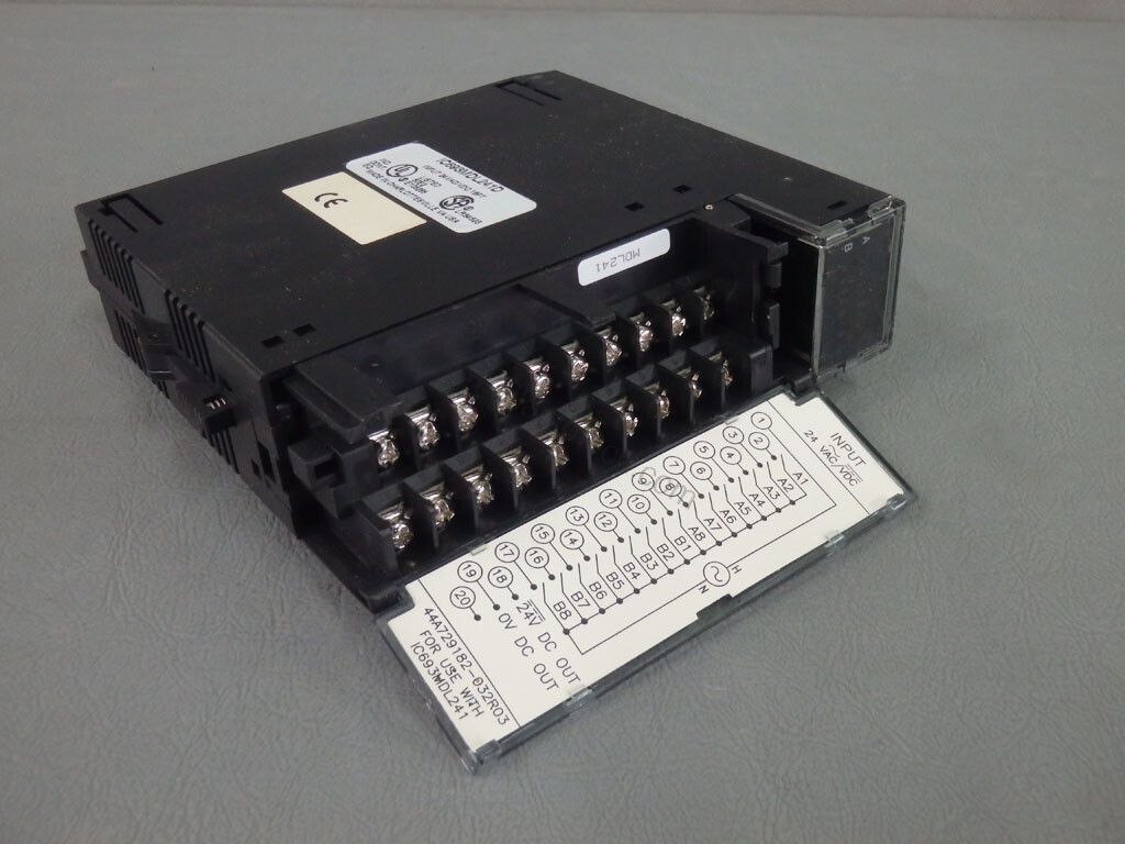 Figure 1: Front view of the GE IC693MDL241D industrial automation component showing its physical design and enclosure.