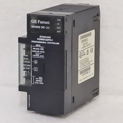 Figure 1: Front view of the GE IC693PWR321 industrial automation component showing its physical design and enclosure.