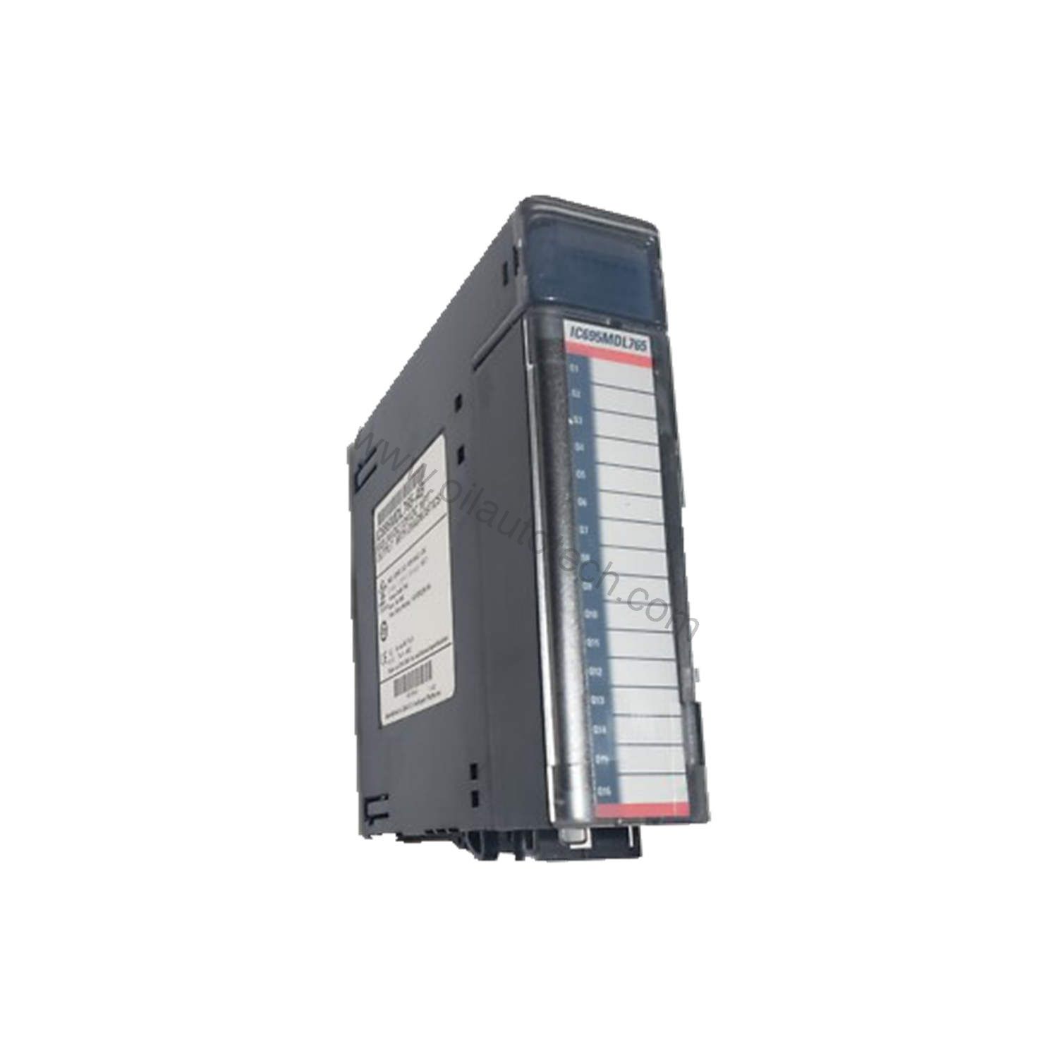 Figure 1: Front view of the GE IC695MDL753 industrial automation component showing its physical design and enclosure.