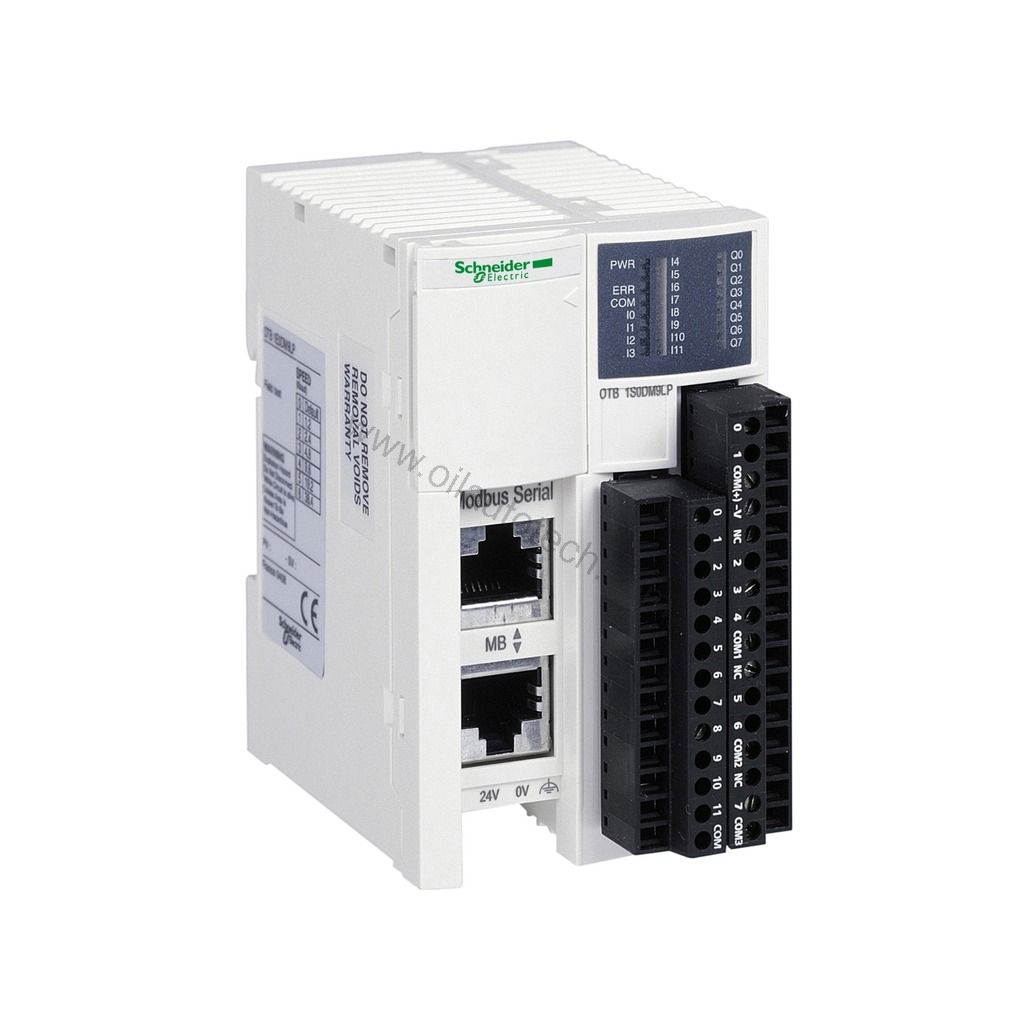 Figure 1: Front view of the Schneider OTB1S0DM9LP industrial automation component showing its physical design and enclosure.