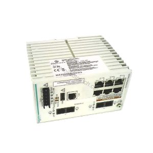 Figure 2: Technical layout and connection details for the Schneider TCSESM083F2CU0 industrial automation component.