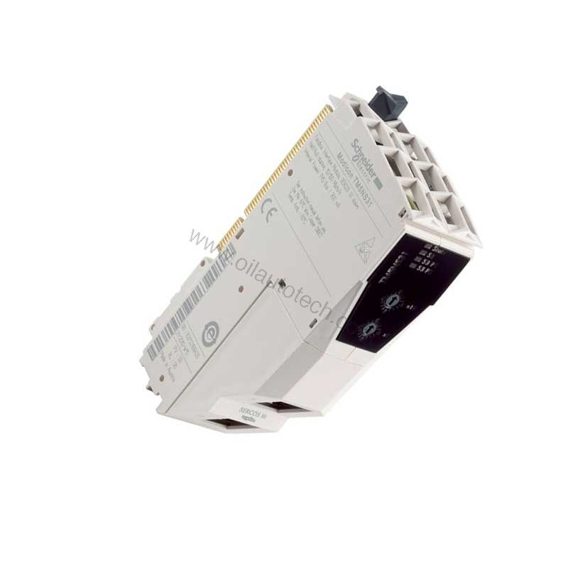 Figure 1: Front view of the Schneider TM5NS31 industrial automation component showing its physical design and enclosure.