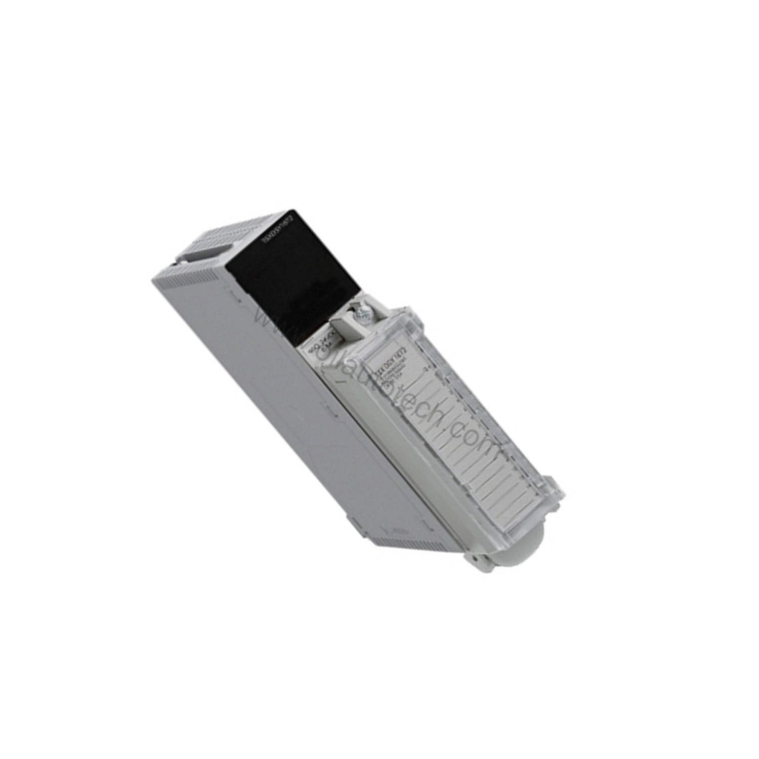 Figure 1: Front view of the Schneider TSXDEY16D2 industrial automation component showing its physical design and enclosure.