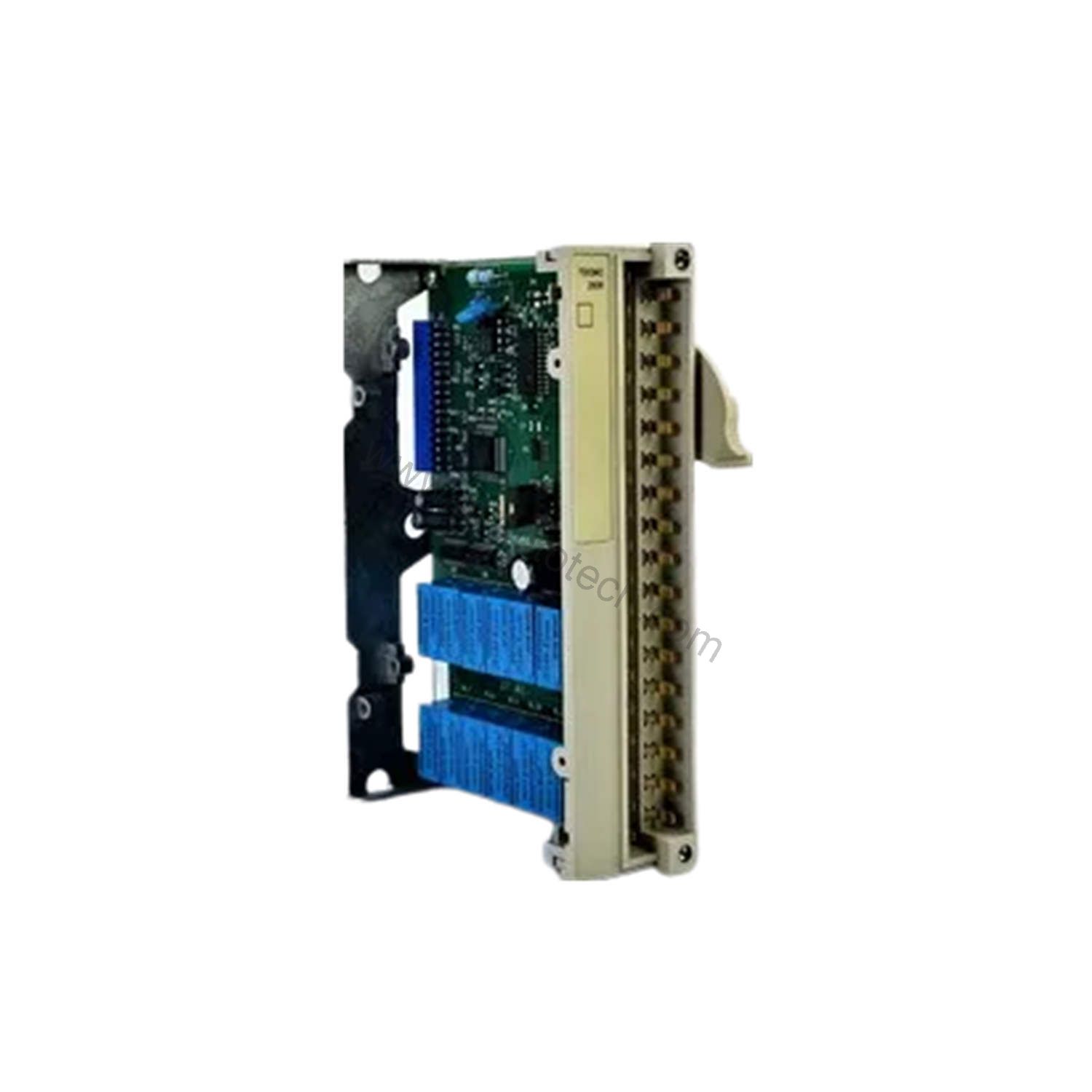 Figure 1: Front view of the Schneider TSXDMZ28DR industrial automation component showing its physical design and enclosure.