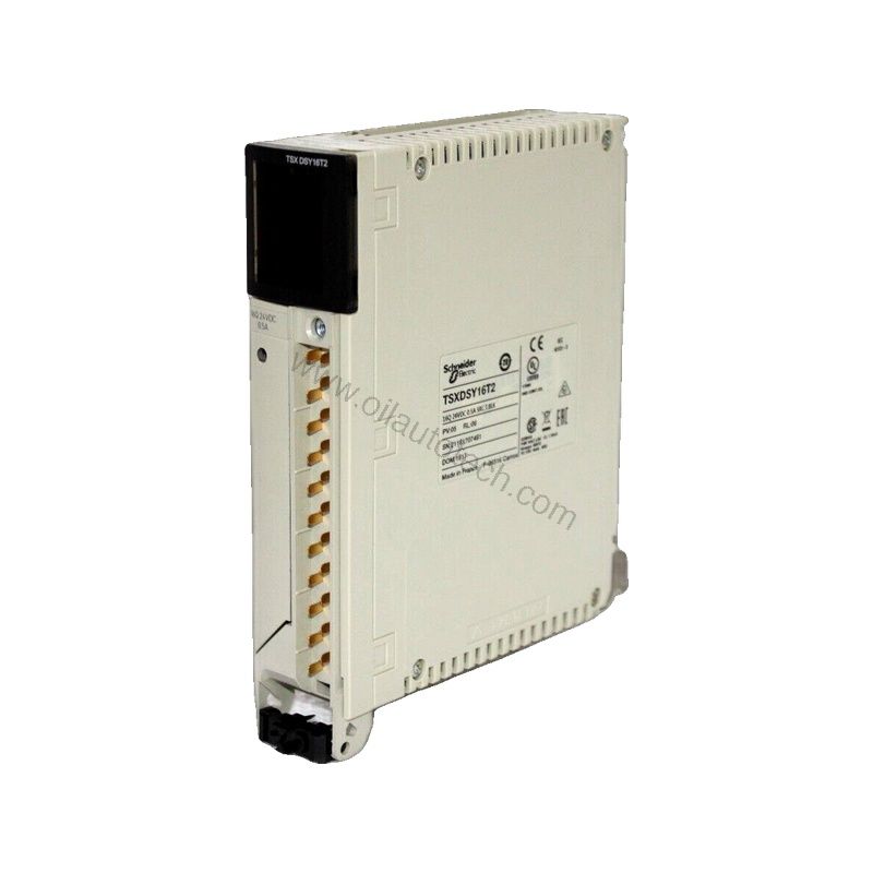 Figure 1: Front view of the Schneider TSXDSY08R5 industrial automation component showing its physical design and enclosure.