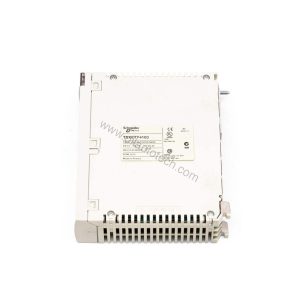 Figure 1: Front view of the Schneider TSXETG100 industrial automation component showing its physical design and enclosure.