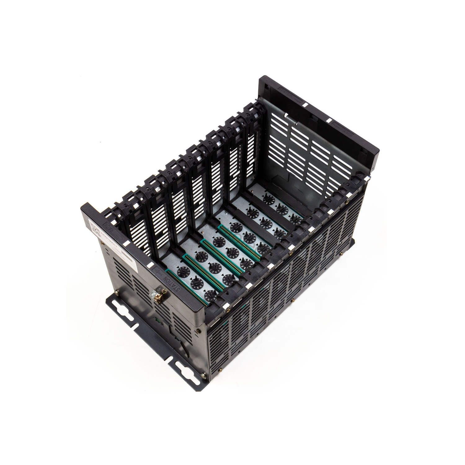 Figure 1: Front view of the Schneider TSXRKY12 industrial automation component showing its physical design and enclosure.