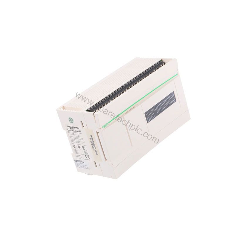Figure 2: Technical layout and connection details for the Schneider TWDLCDA40DRF industrial automation component.