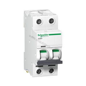 Figure 1: Front view of the Schneider iC60H 2P C20 industrial automation component showing its physical design and enclosure.