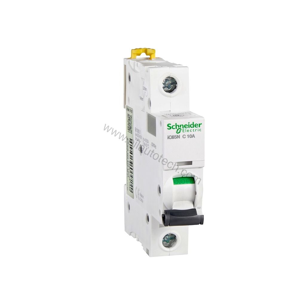 Figure 1: Front view of the Schneider iC60N 1P C6 industrial automation component showing its physical design and enclosure.